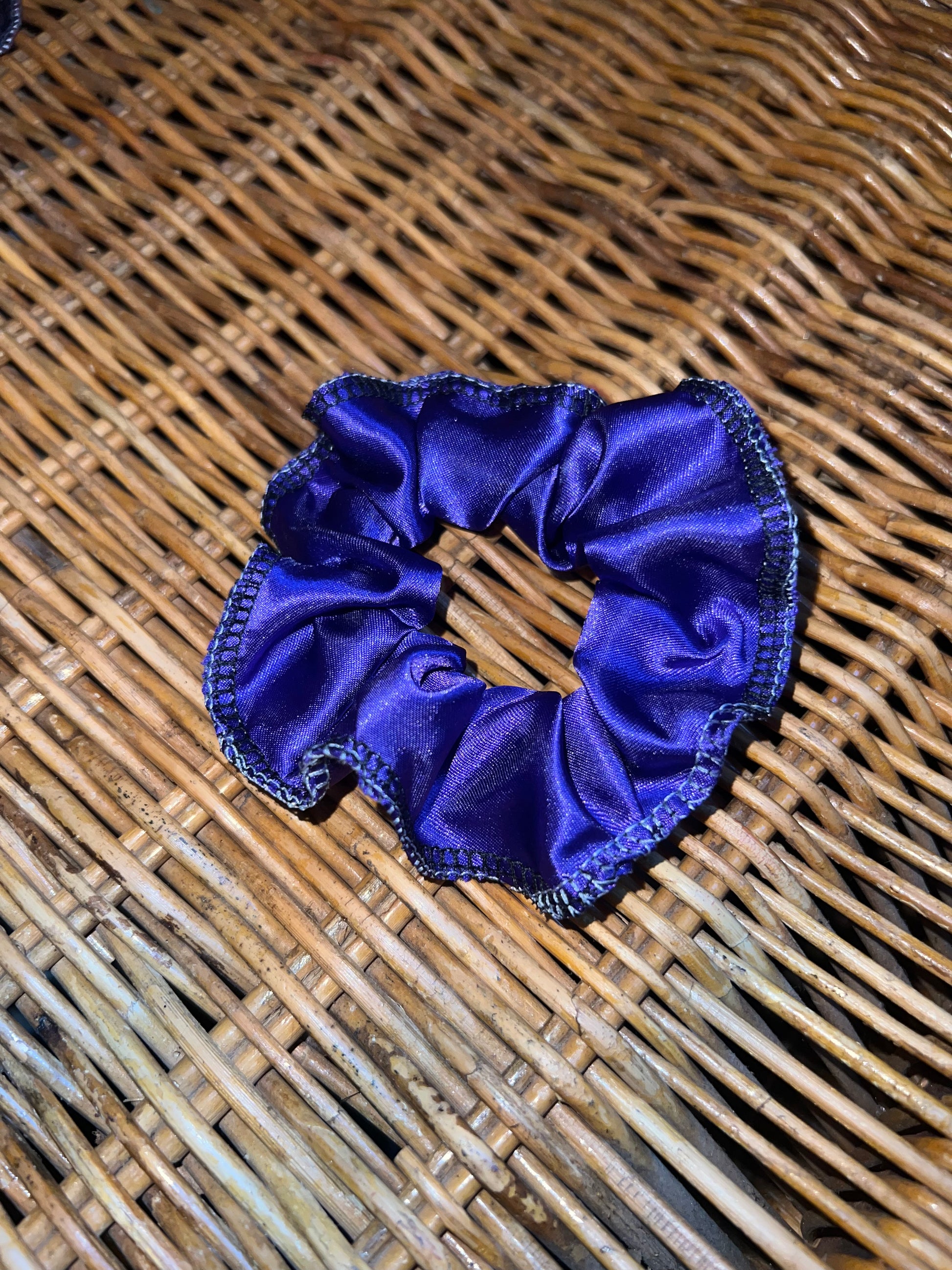 Royal purple satin scrunchie