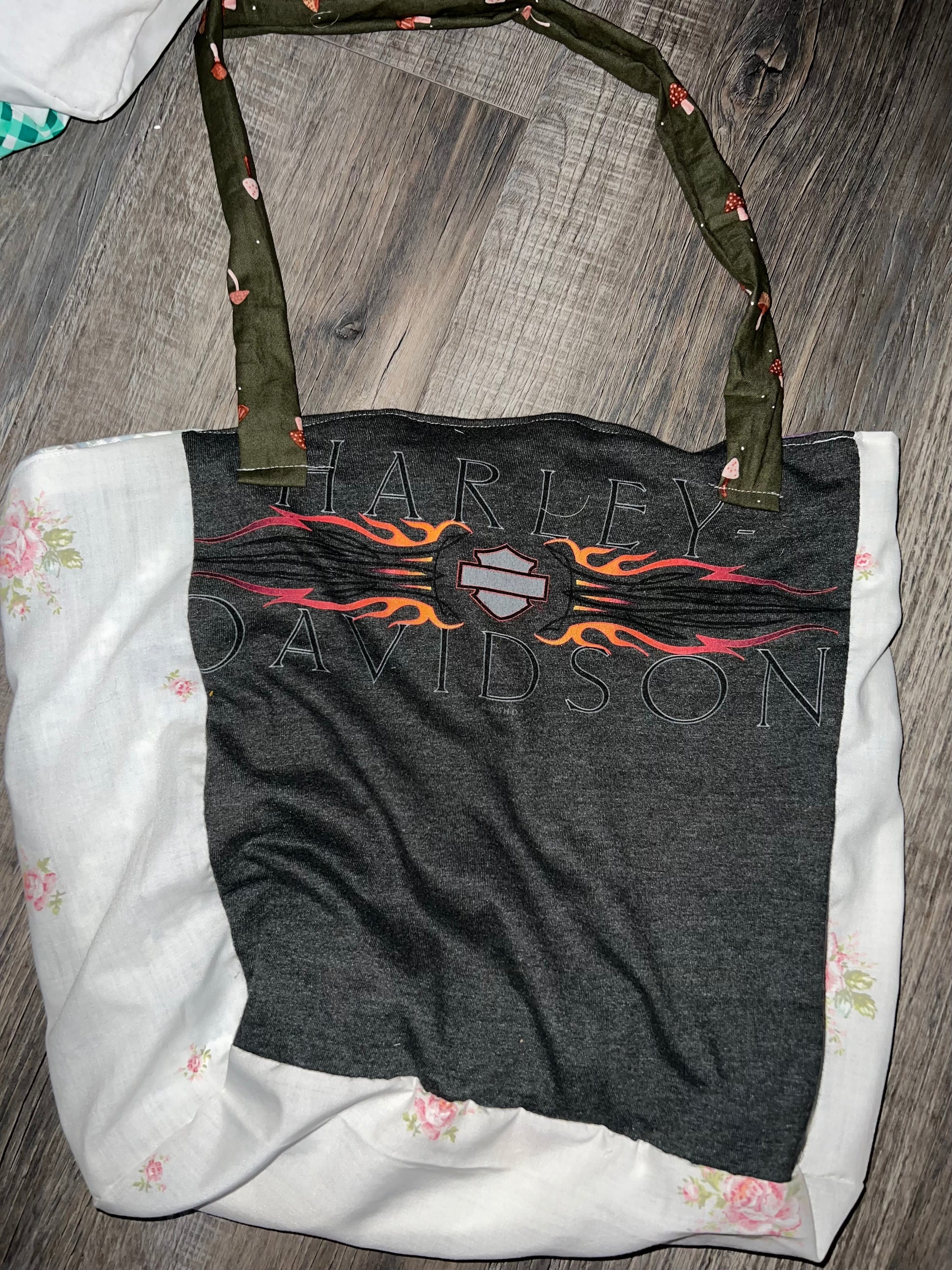 Flames Harley Davidson tote bag