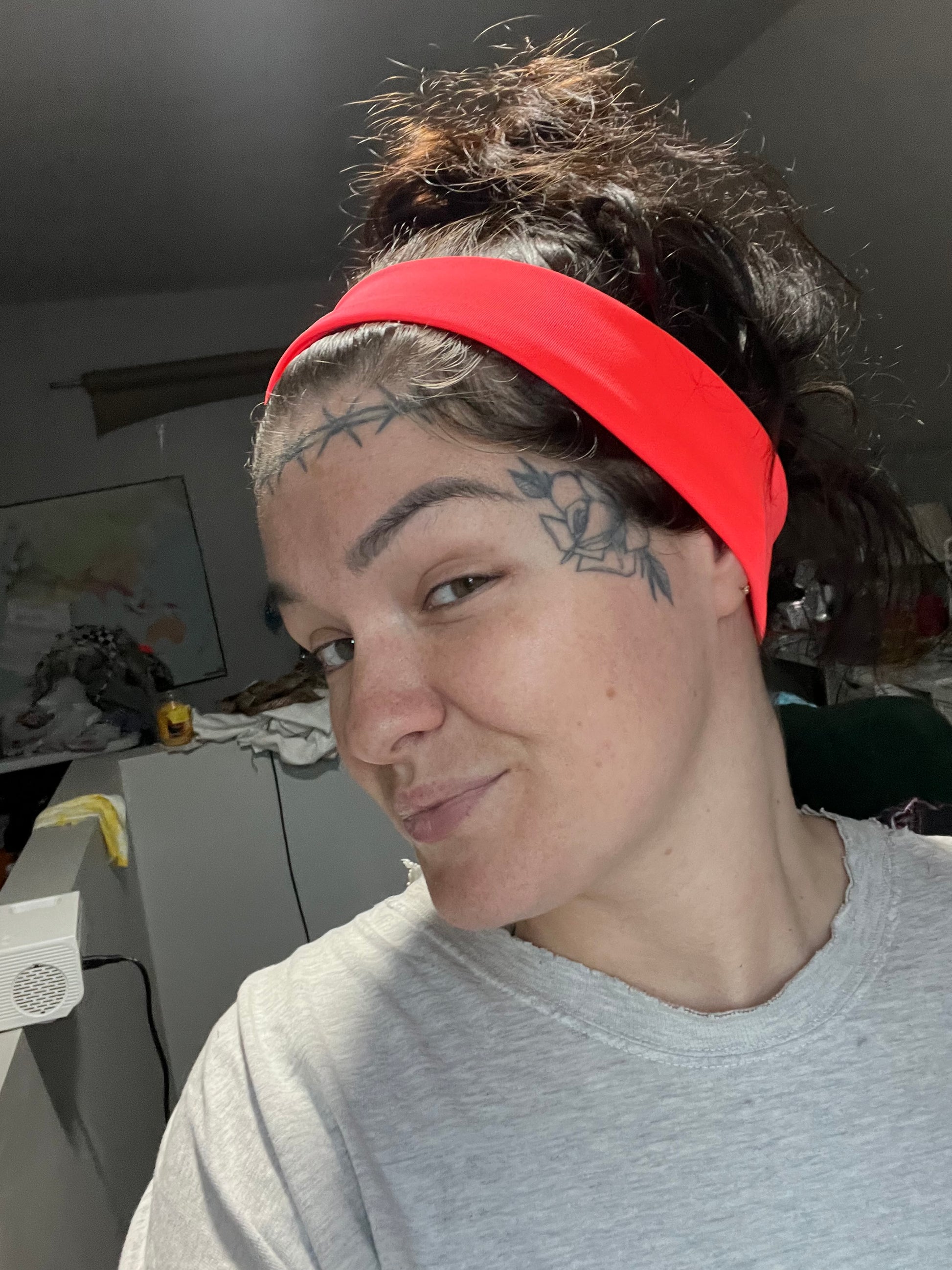 Neon pink stretchy headband