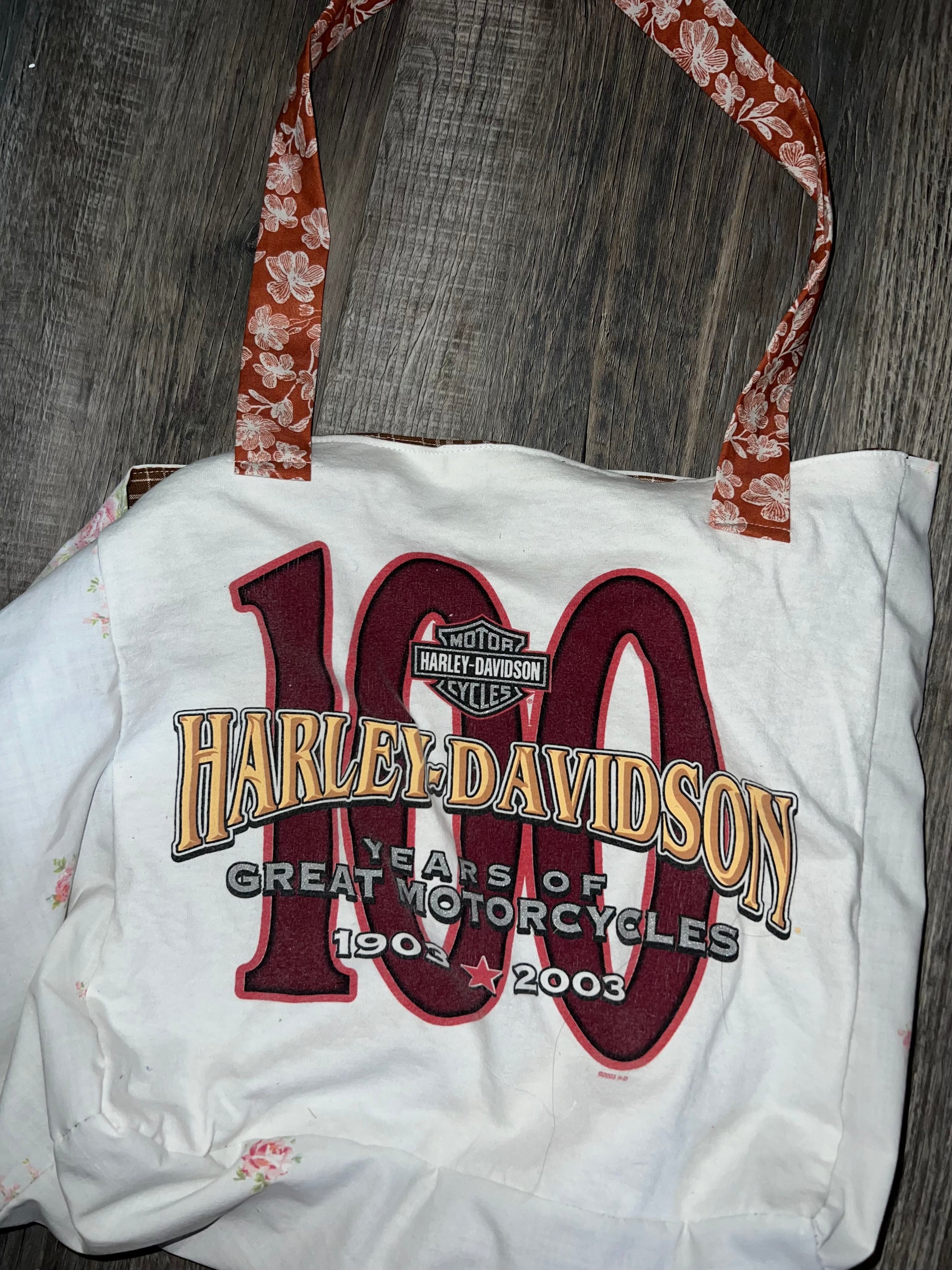 100 years Harley Davidson tote bag