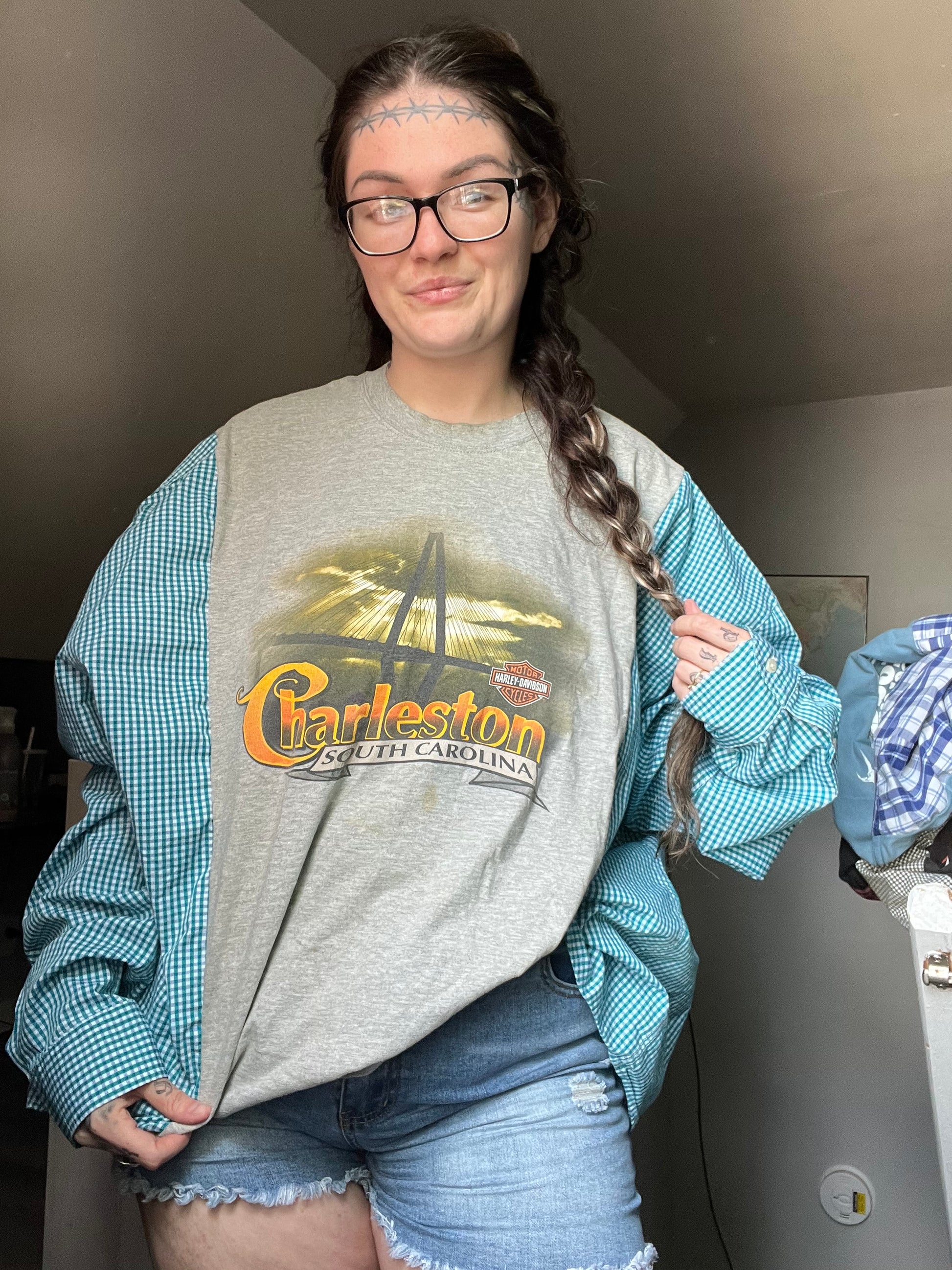 2x/3x Harley Davidson long sleeve upcycle