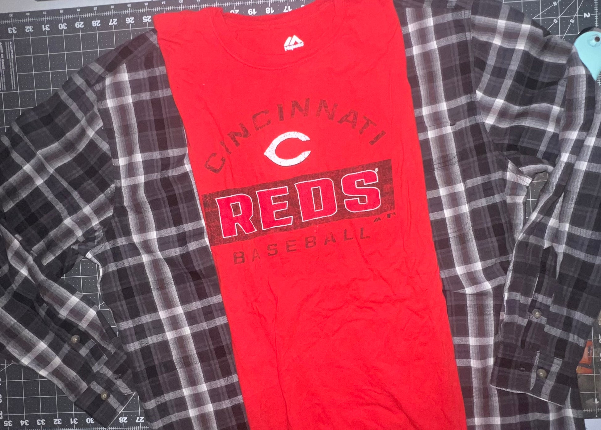 2x/3x reds upcycle flannel