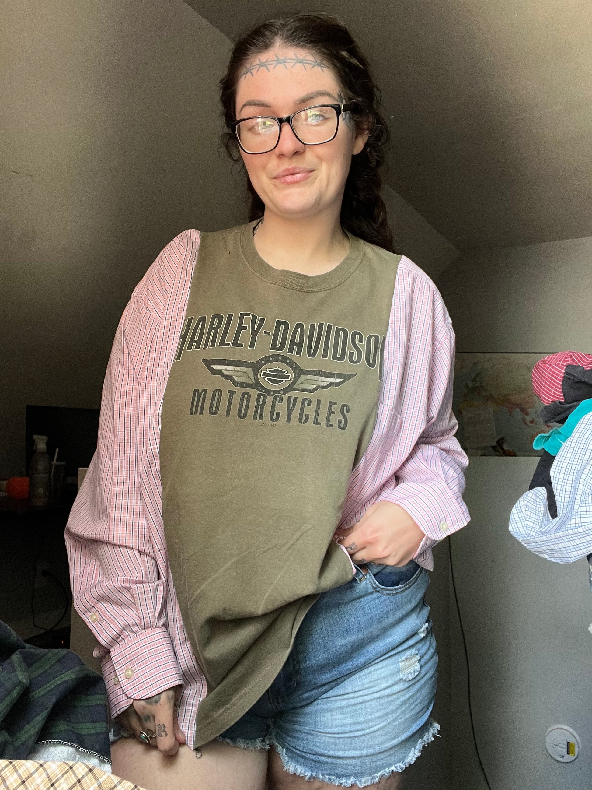 2x/3x Harley long sleeve upcycle