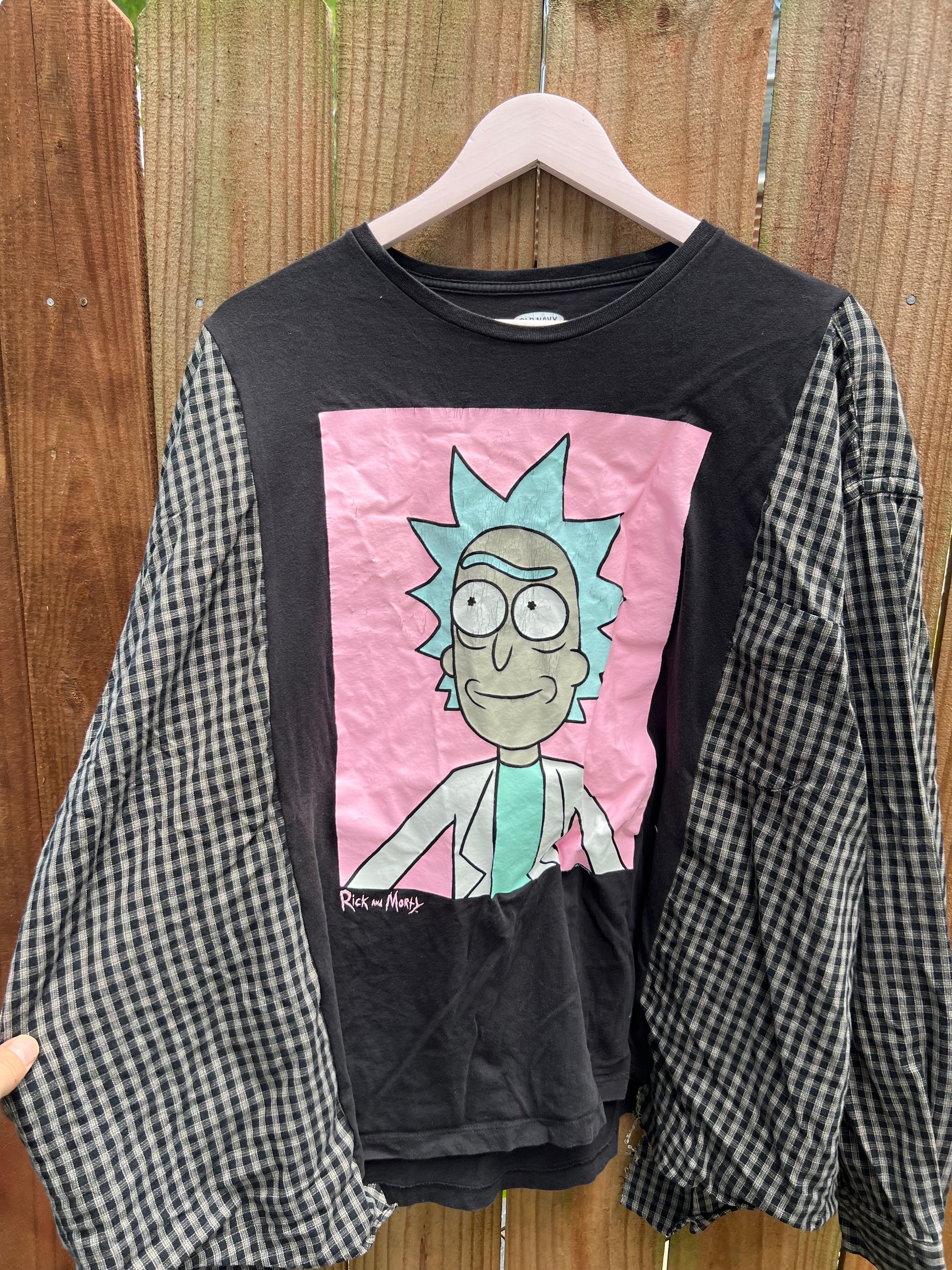 2x/3x Rick and Morty upcycle flannel