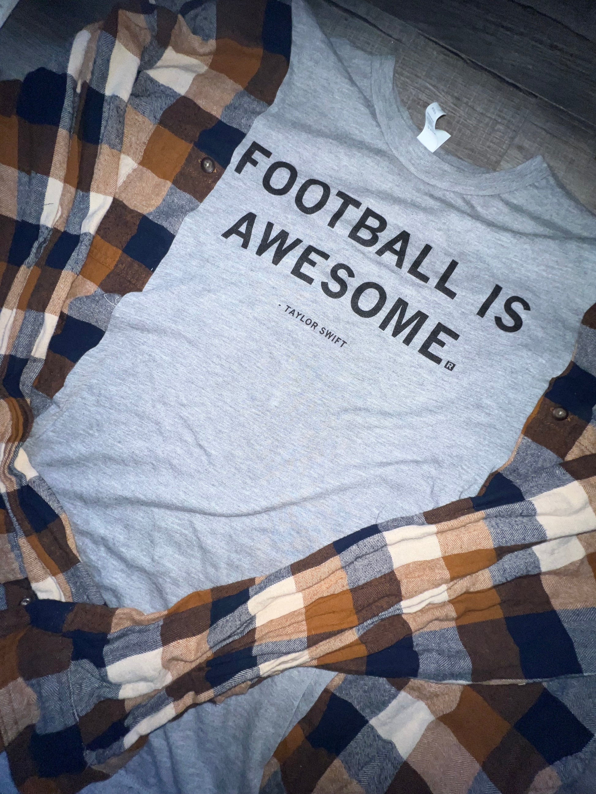 L/xl football is awesome    upcycle flannel