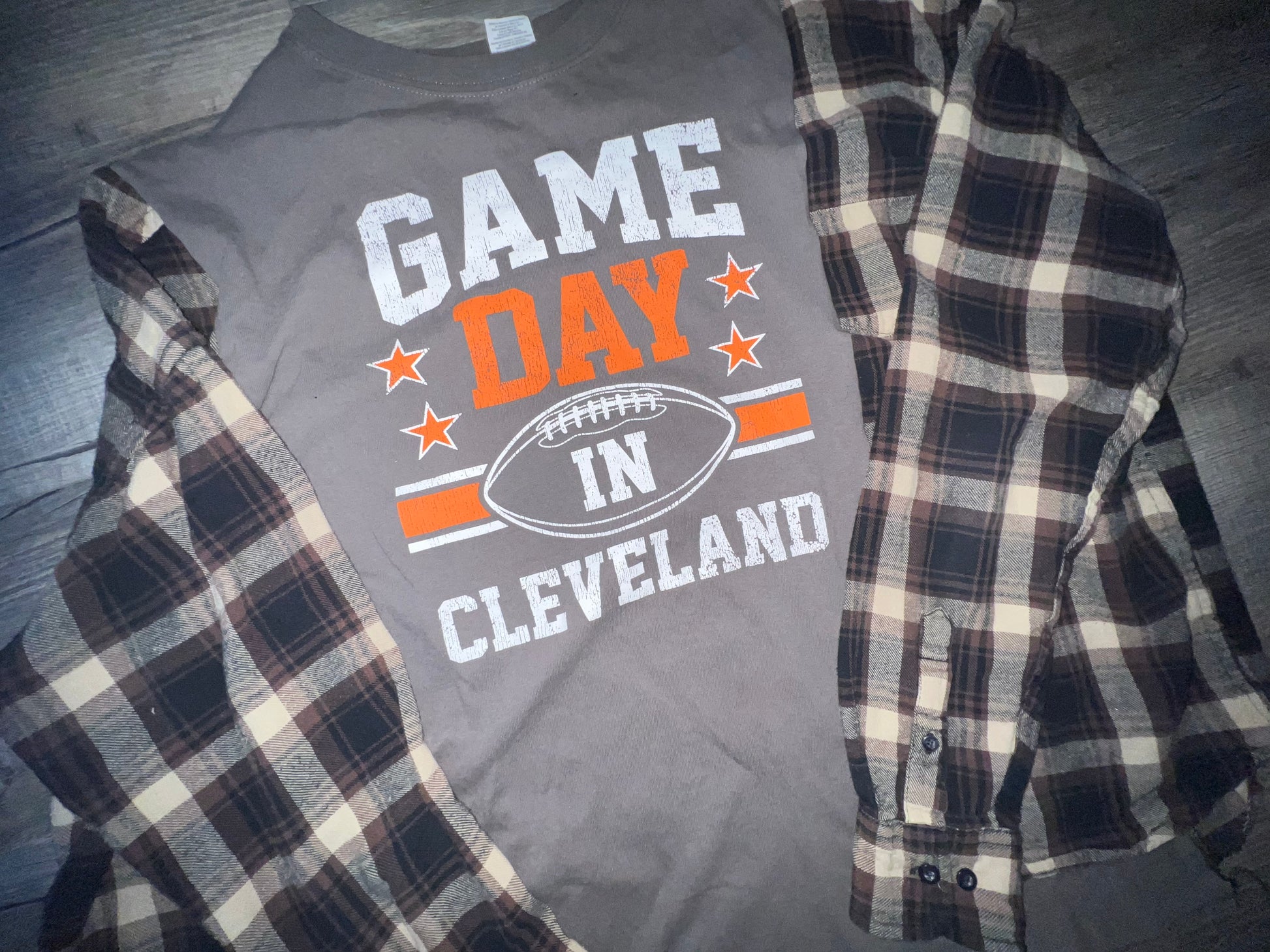 Xl/2xl Cleveland browns  upcycle flannel