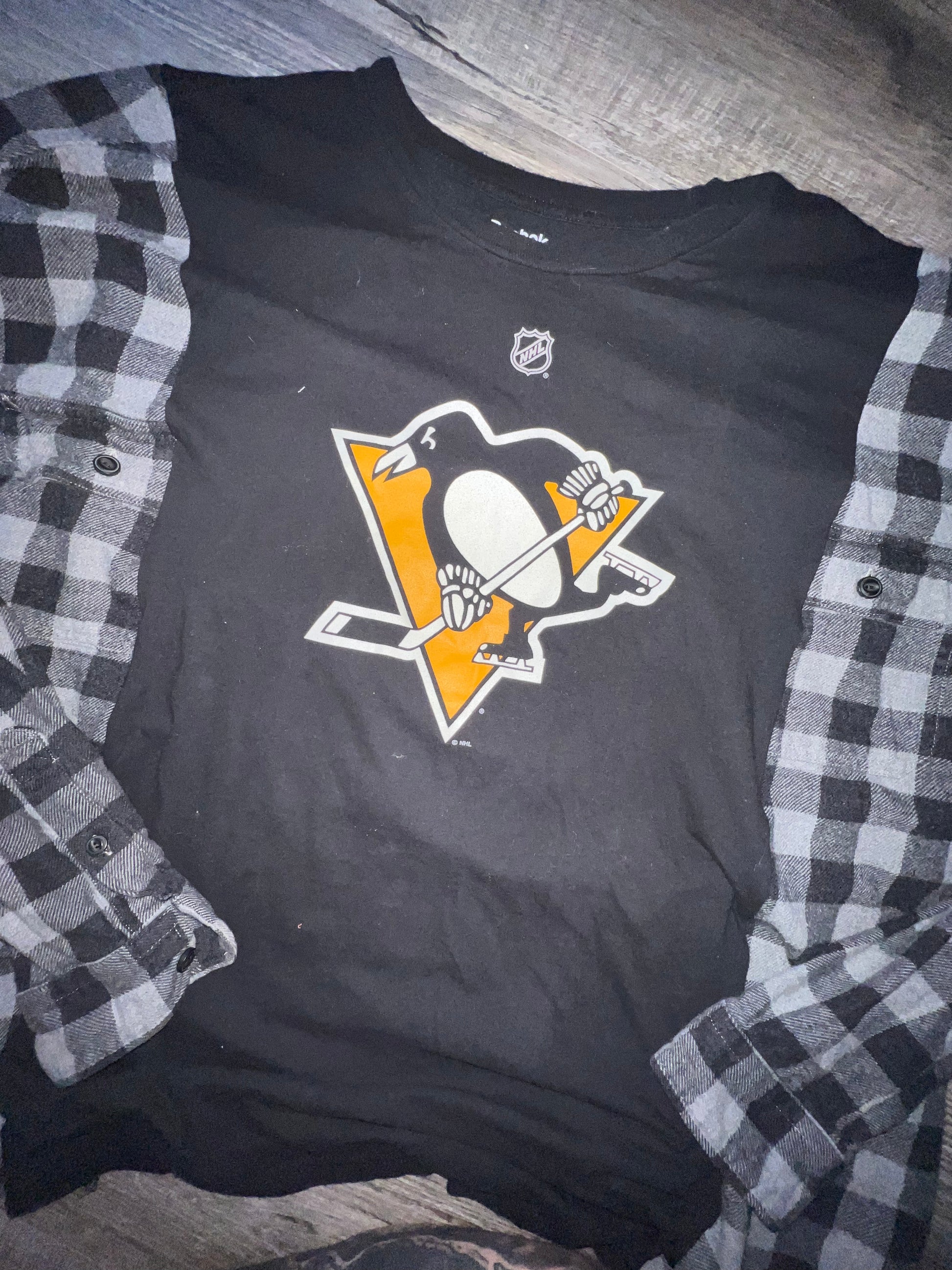 2x/3x penguins  upcycle flannel