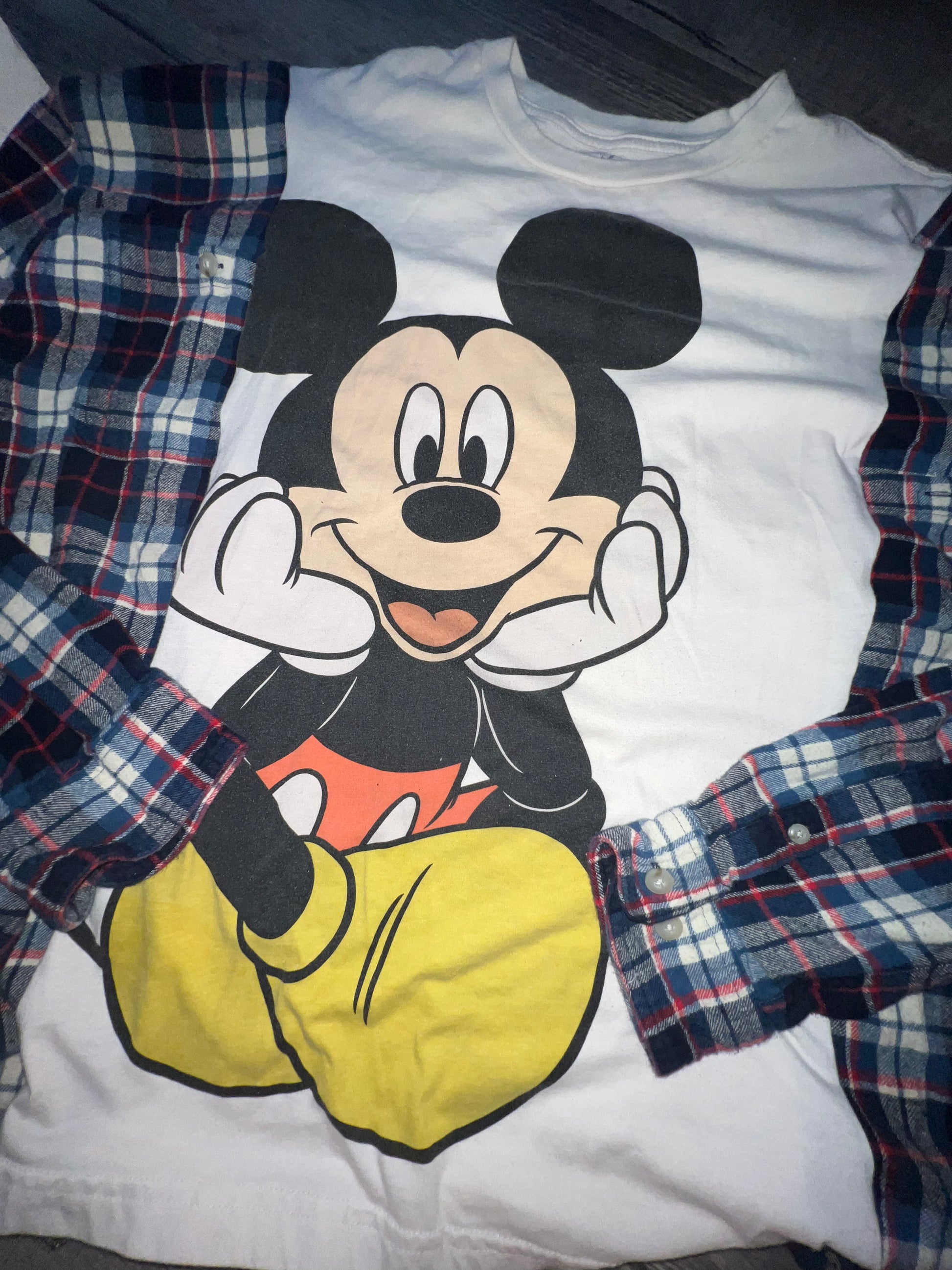 Xl/2xl Mickey Mouse    upcycle flannel