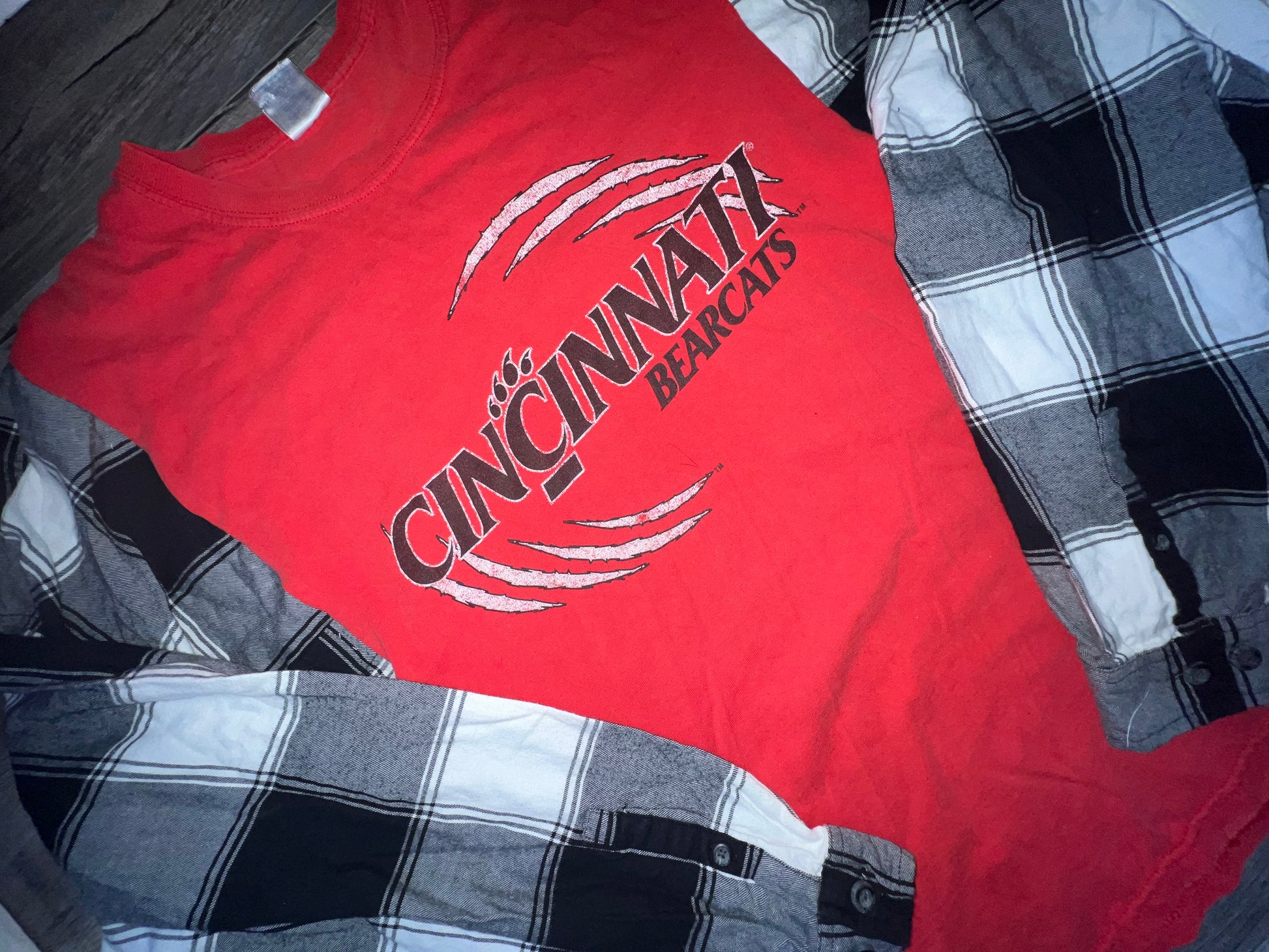 Xl/2xl bearcats   upcycle flannel