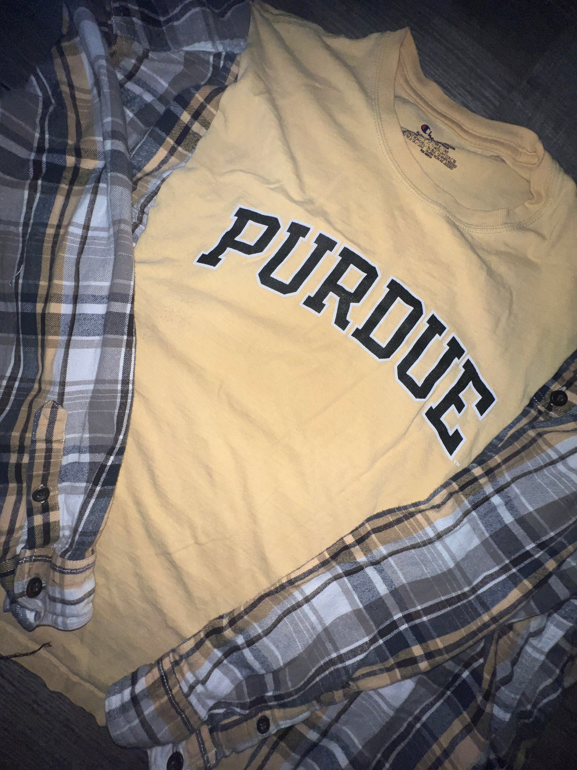 L/ xl Purdue  upcycle flannel