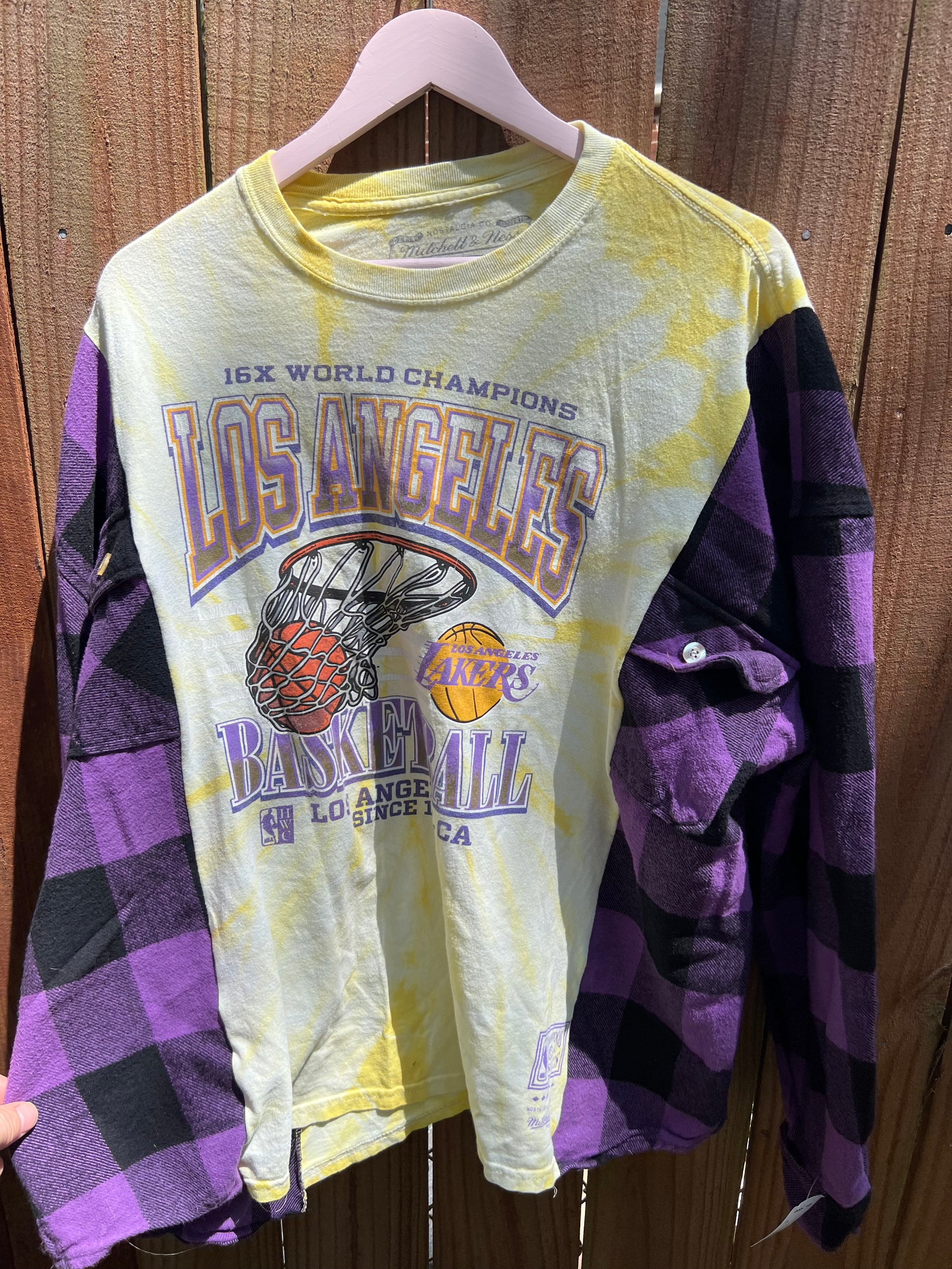 Xl/2xl lakers  upcycle flannel