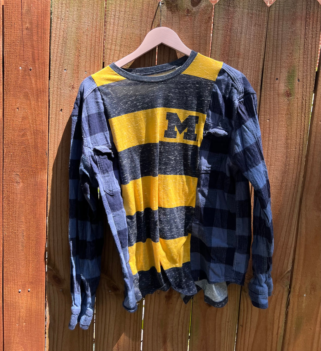 L/xl Michigan upcycle flannel