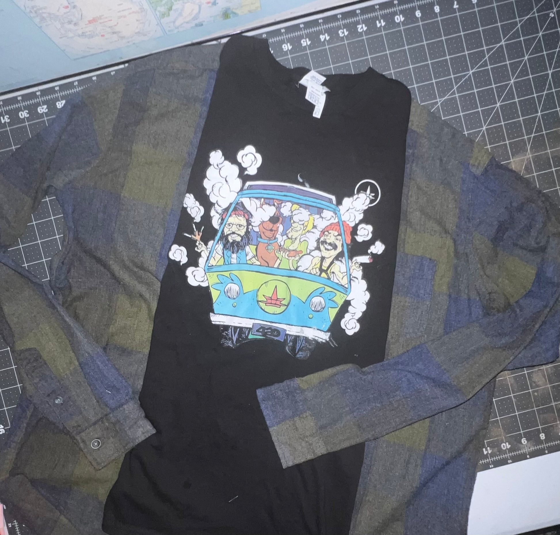 Xl/2xl Scooby doo upcycle flannel