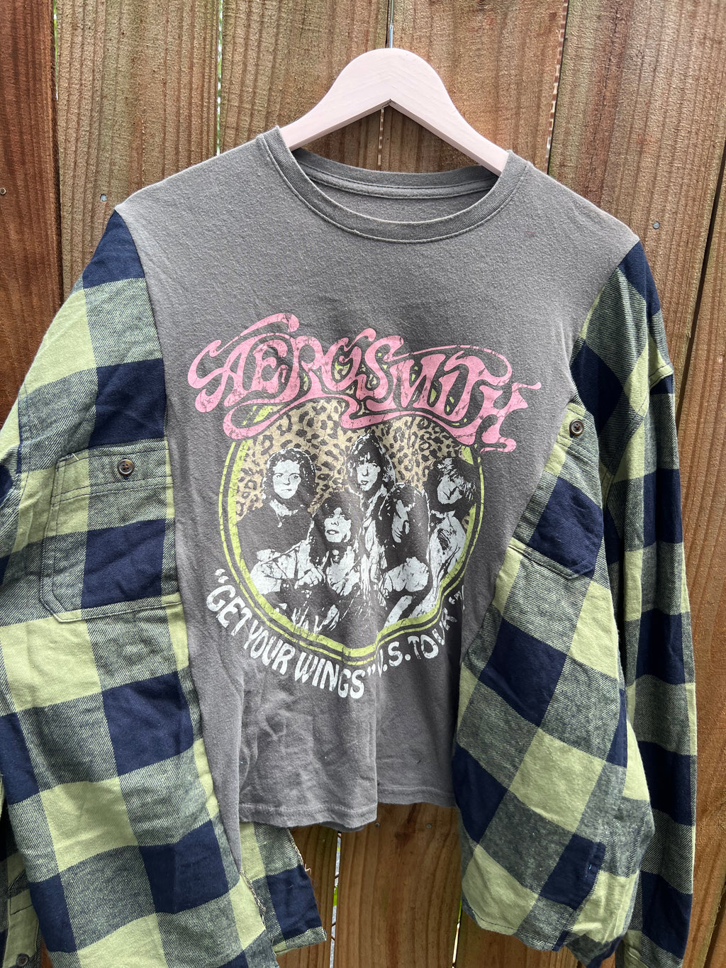M/l Aerosmith upcycle flannel