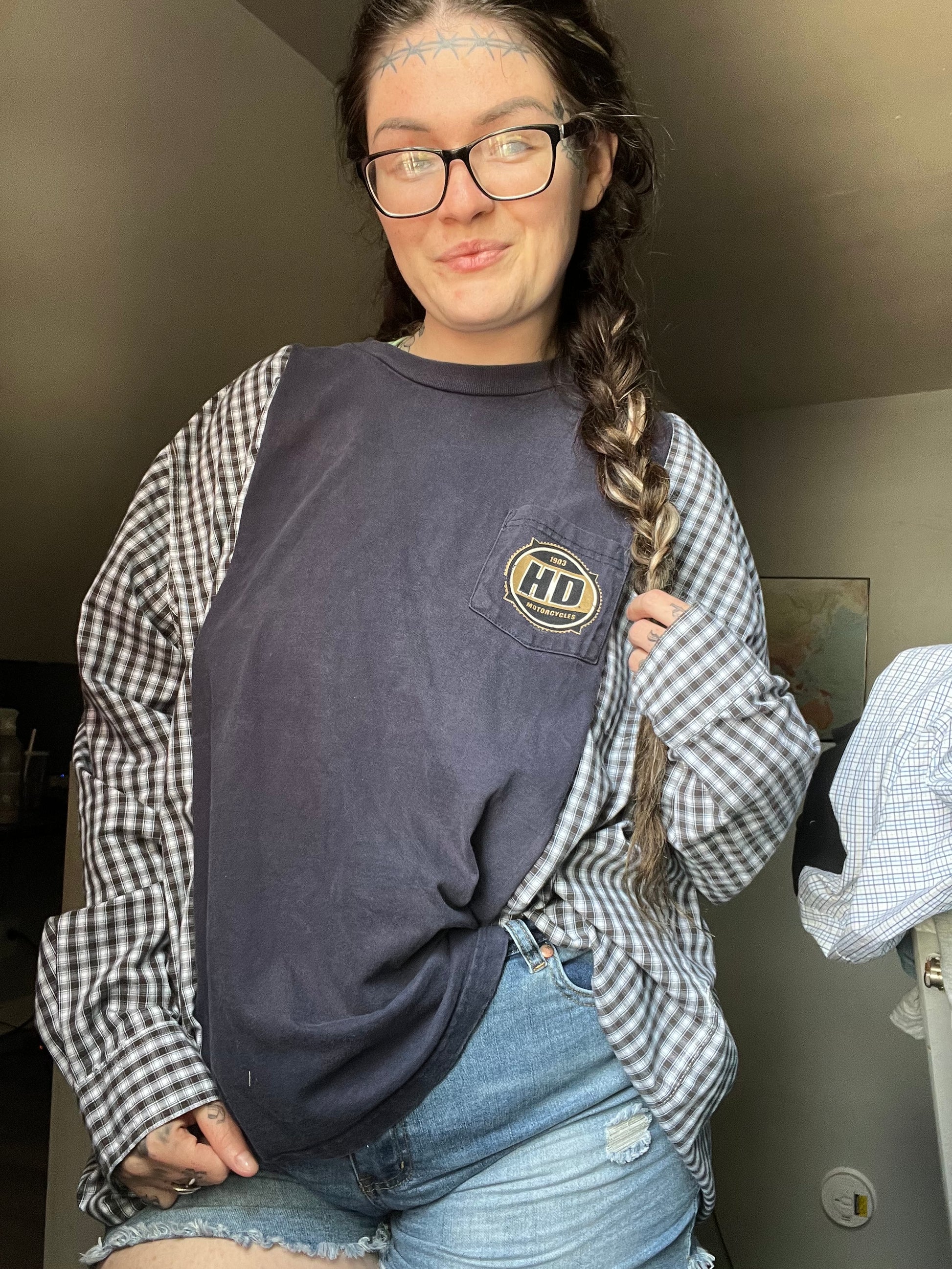 Xl/2xl Harley upcycle long sleeve