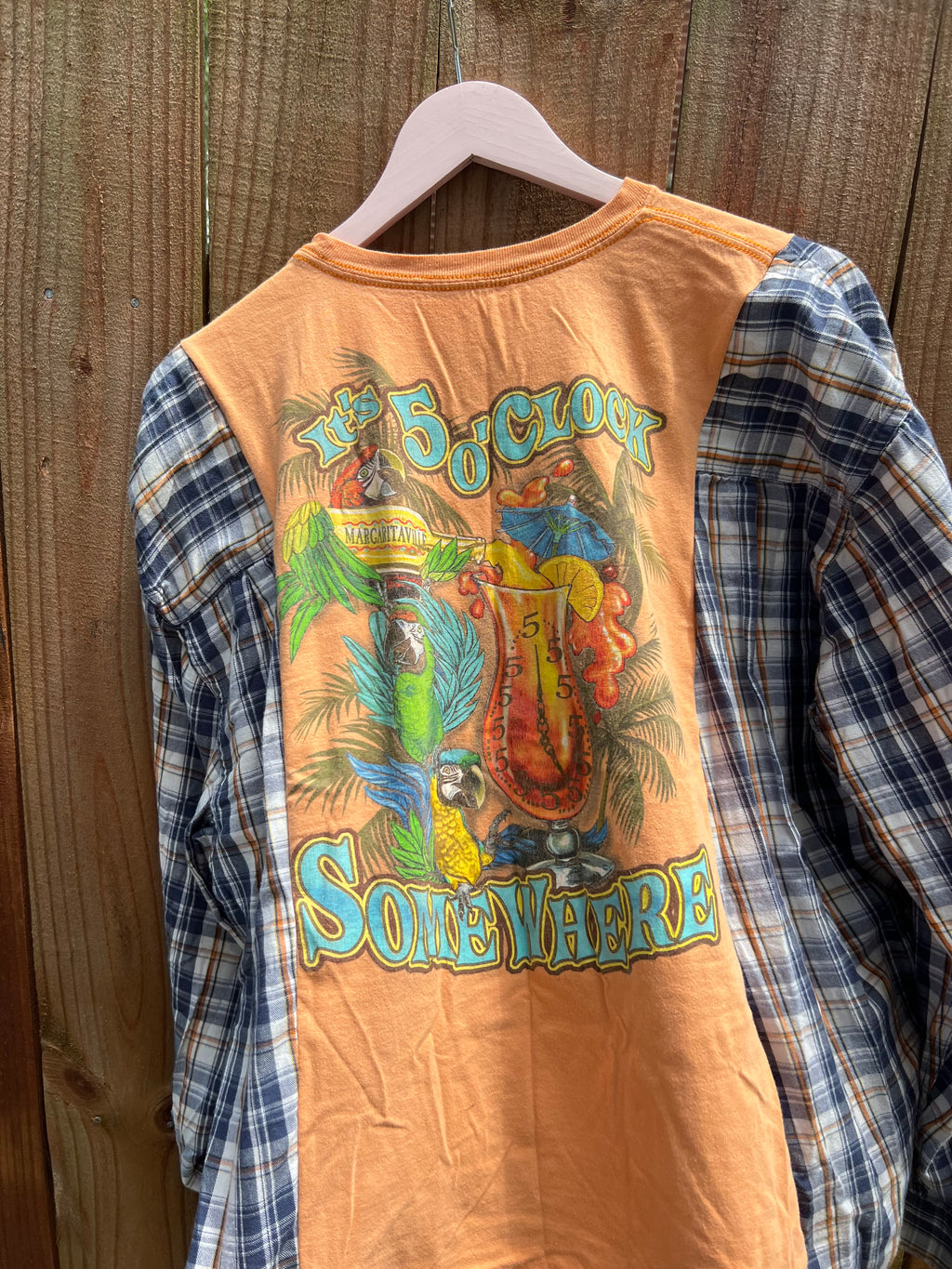 L/xl margarittaville upcycle flannel