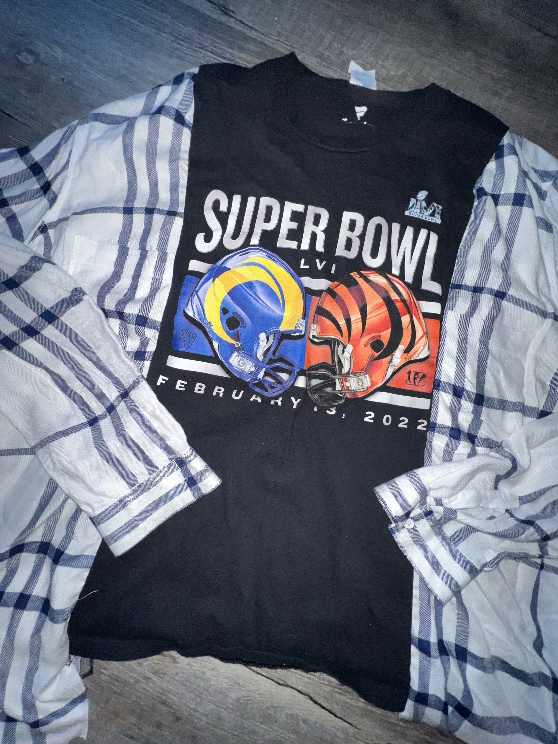 Xl/2xl bengals  upcycle flannel