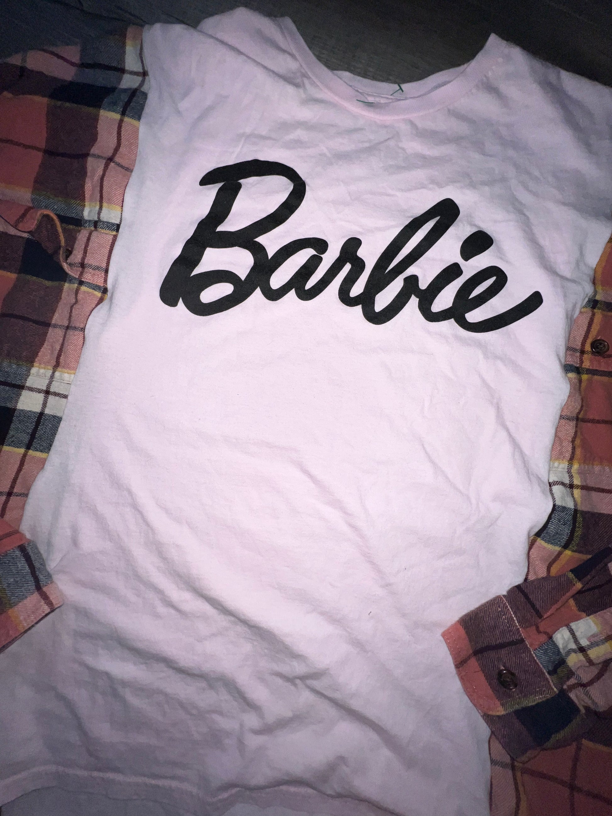 Xl/2xl Barbie  upcycle flannel